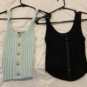 Two cropped tank tops
